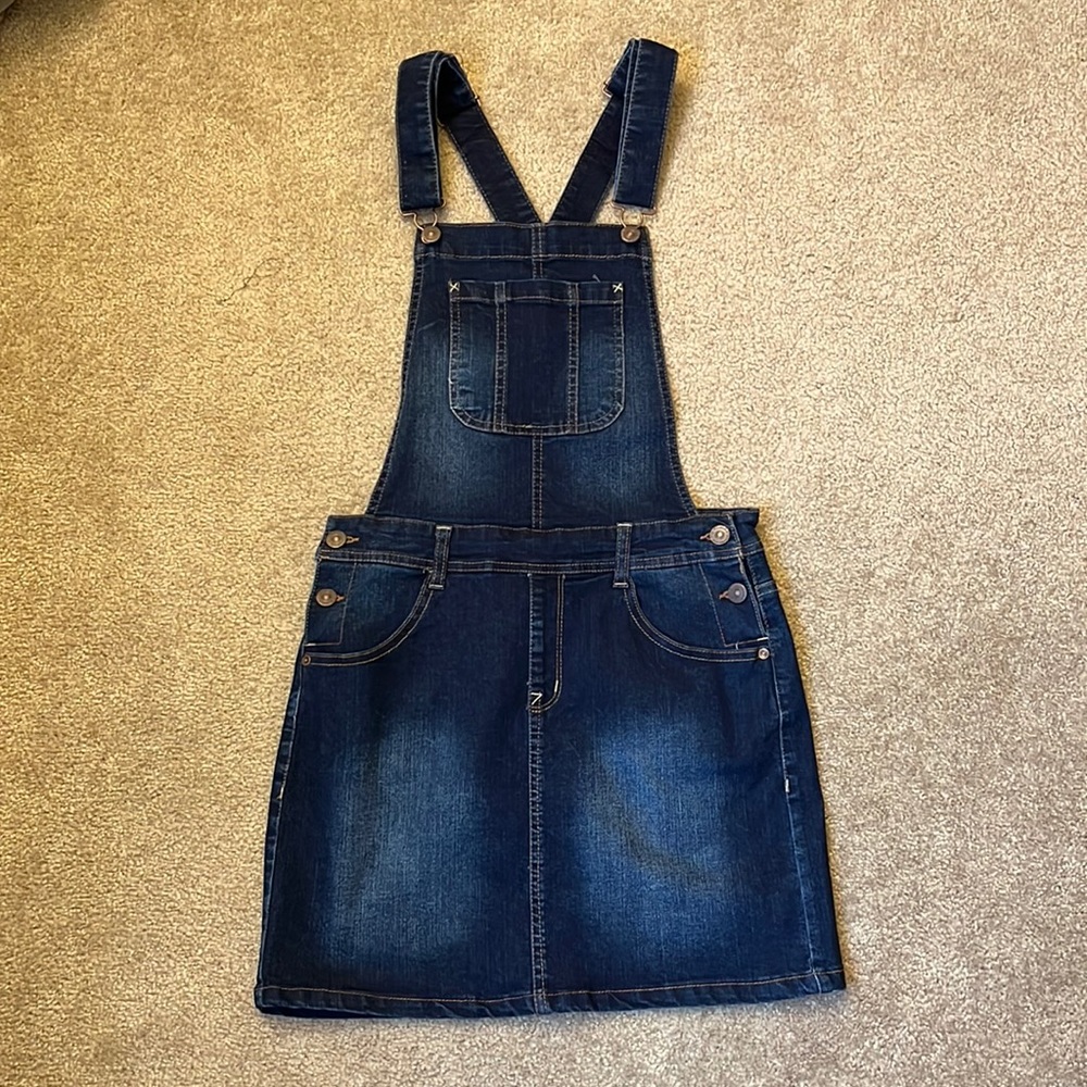 Denim overall dress